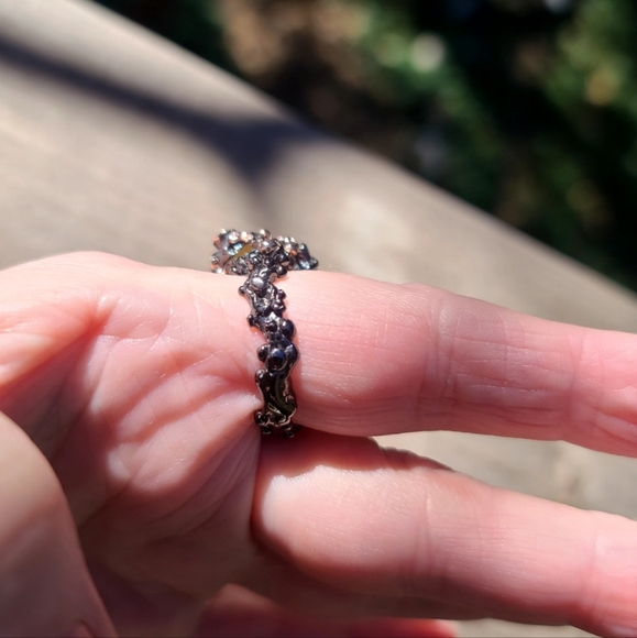 STUNNING raw large natural Citrine &Peridot sterling ring zs9 - Picture 7 of 11